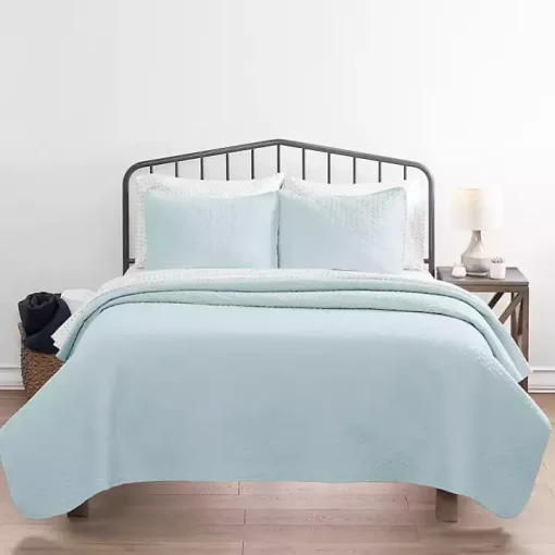 Pale Blue Herring 3-pc. King Quilted Coverlet Set
