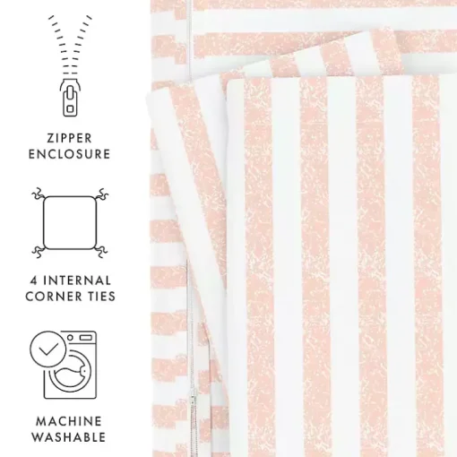 Pink Rugged Stripe 2-pc. Twin Duvet Cover Set