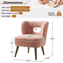 Pink Sherpa Barrel Accent Chair