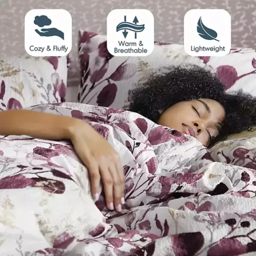 Purple Botanical 3-pc. King Comforter Set