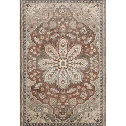Red Vintage Medallion Leia Area Rug, 5x7