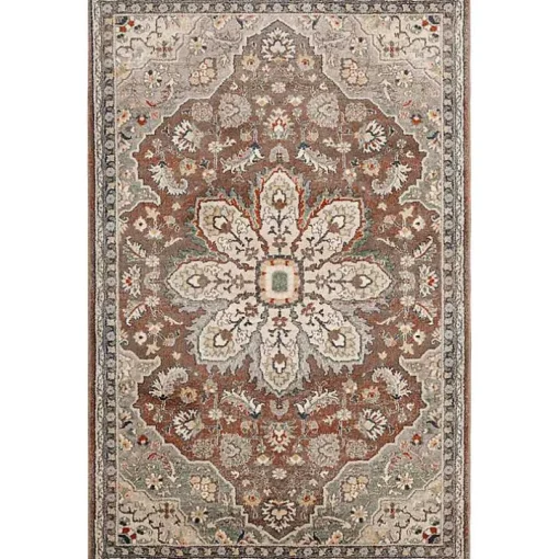 Red Vintage Medallion Leia Area Rug, 5x7