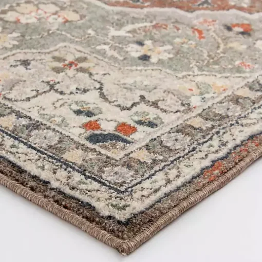 Red Vintage Medallion Leia Area Rug, 5x7
