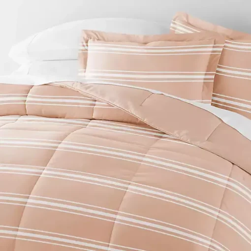 Rose Striped Reversible 2-pc. Twin Comforter Set