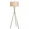 Rusted Silver Metal Tripod Floor Lamp
