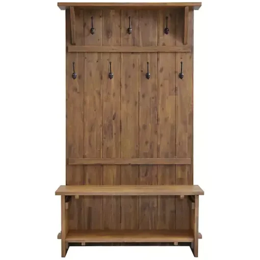 Rustic Acacia Wood Hall Tree