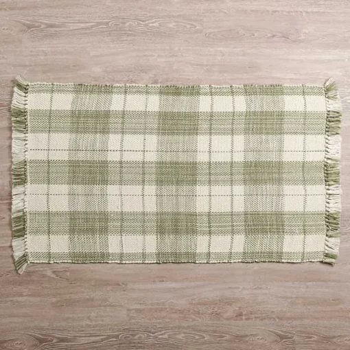 Sage Plaid Leland Scatter Rug