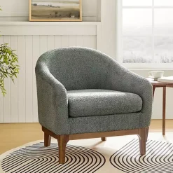 Sage Wool Upholstered Joan Barrel Accent Chair