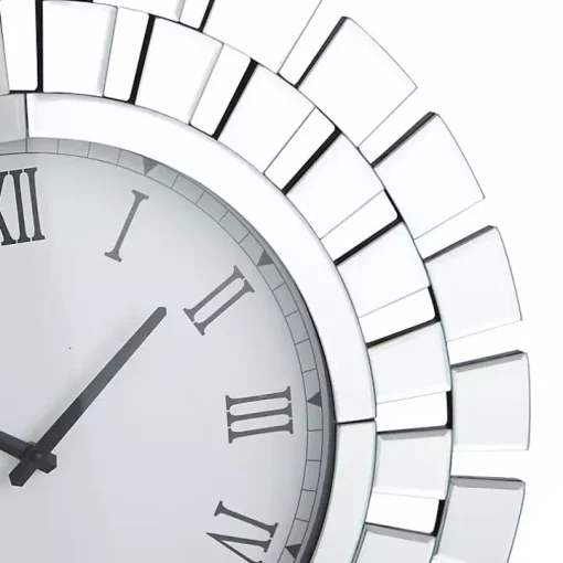 Silver Glass Mirror Abstract Wall Clock