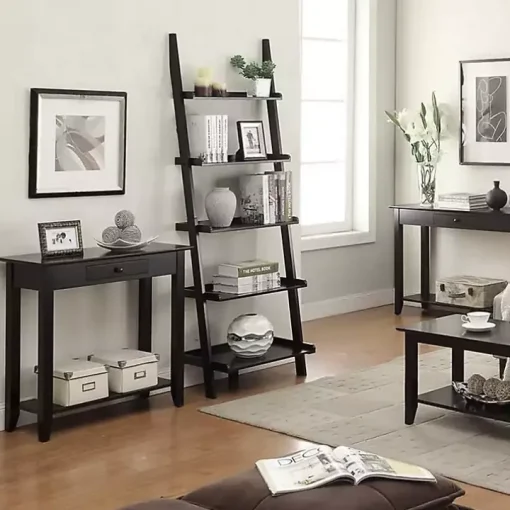 Slim Black Single Drawer Console Table