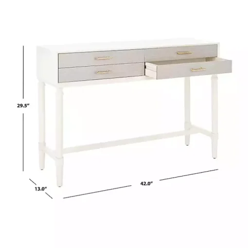 Sloane White Four-Drawer Console Table