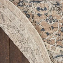 Tan Navaro Medallion Round Area Rug, 5 ft.