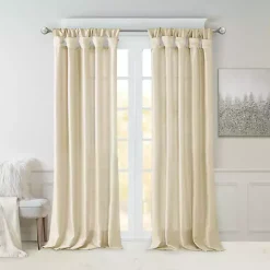 Tan Twist Top Curtain Panel, 108 in.