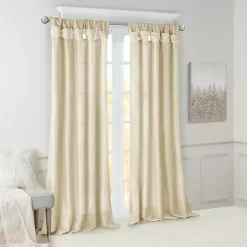 Tan Twist Top Curtain Panel, 108 in.