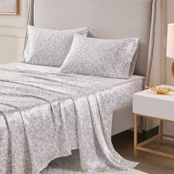 Taupe Leopard Print Satin 4-pc. Full Sheet Set
