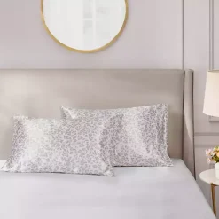 Taupe Leopard Satin King 2-pc. Pillow Case Set