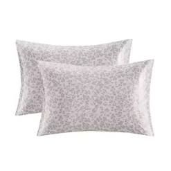 Taupe Leopard Satin King 2-pc. Pillow Case Set