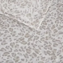 Taupe Leopard Satin King 2-pc. Pillow Case Set