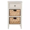 Vintage Gray Wood Baskets Everly Accent Table