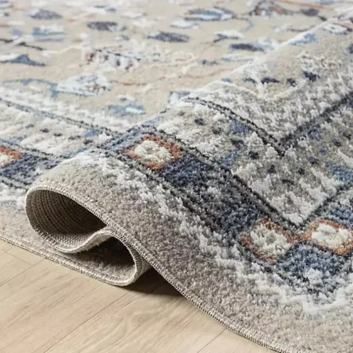 Vista Blue Beige Runner, 2x7