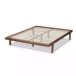 Walnut Brown Wood Full Platform Bed