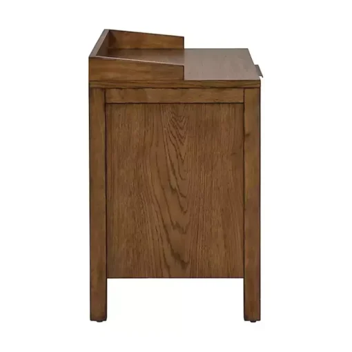 Walnut Mid-Century Modern Carved Nightstand