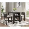 Walnut USB Counter Table and Stools, Set of 3