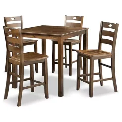 Walnut Wood Brooke 5-pc. Counter Height Set