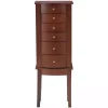 Walnut Wood 6-Drawer Maddie Jewelry Armoire