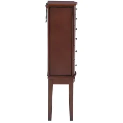 Walnut Wood 6-Drawer Maddie Jewelry Armoire