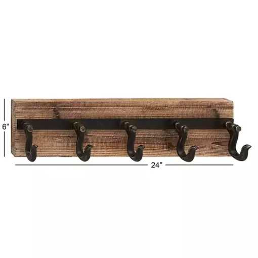 Warm Brown Industrial Iron Wall Hooks