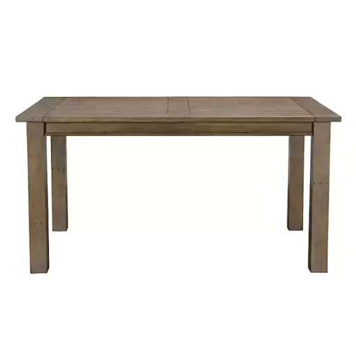 Weathered Brown Pine Wood Dining Table