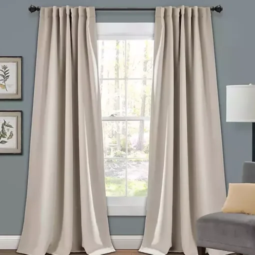 Wheat Back Tab Blackout Curtain Panel Set, 95 in.