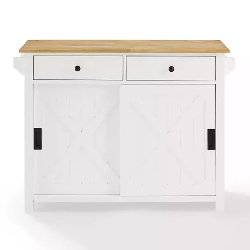 White Barn Door Kitchen Cart