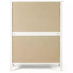 White Brazilian Pine Wood 5-Drawer Chest