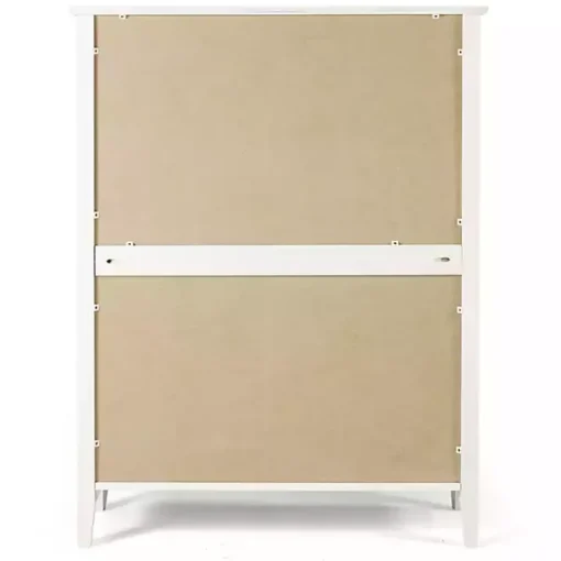 White Brazilian Pine Wood 5-Drawer Chest