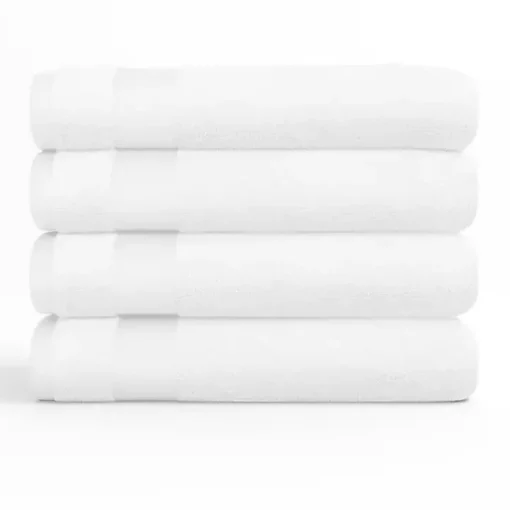 White Essential Cotton Bath Towels, Set of 4