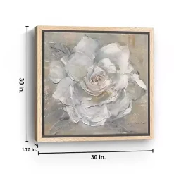 White Gardenia Flower Framed Canvas Art Print