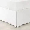White Gray Scalloped Coastal King Bed Skirt