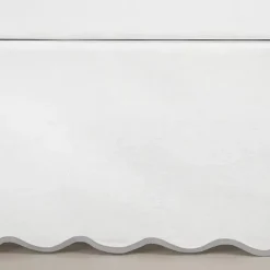 White Gray Scalloped Coastal King Bed Skirt