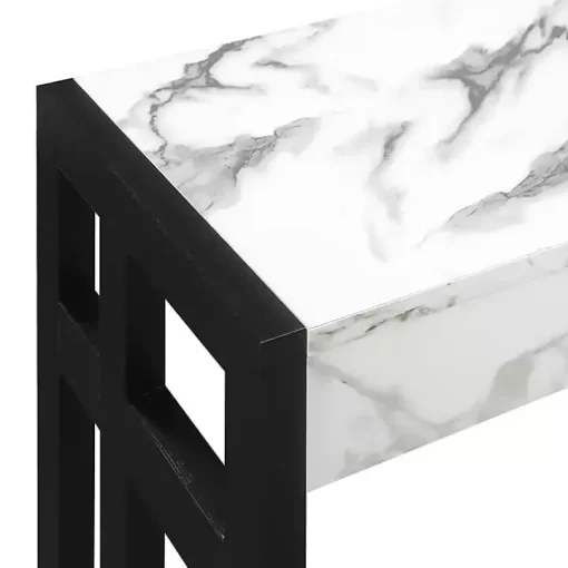 White Marble Monterey Console Table