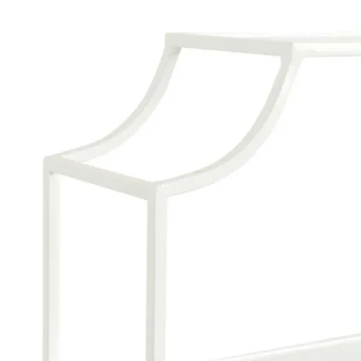 White Metal Scalloped 3-Tier Glass Wall Shelf