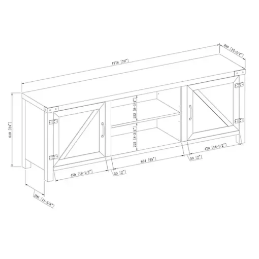 White Oak Barn Door TV Stand