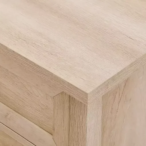 White Oak Bronze Cupped Handle Nightstand