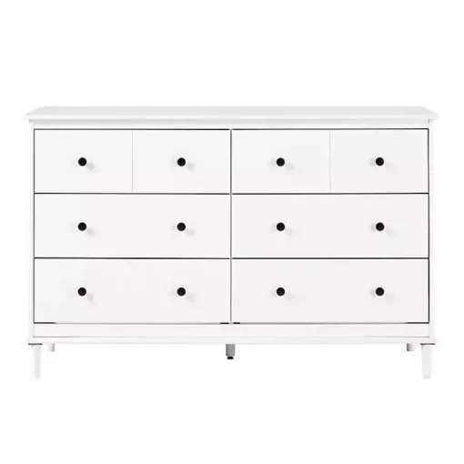 White Pine 6-Drawer Modern Dresser