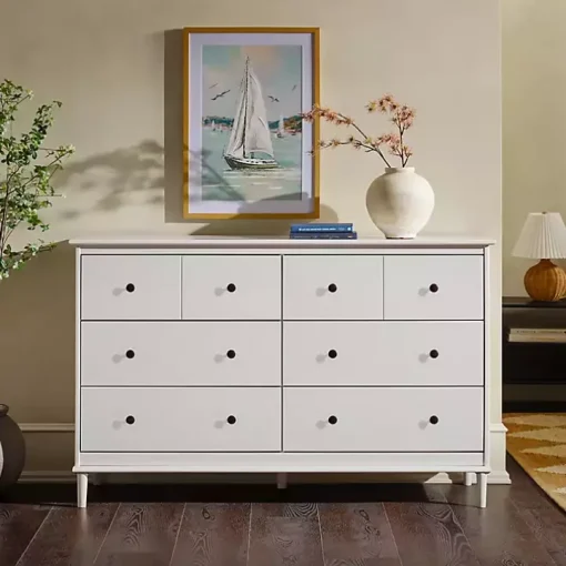 White Pine 6-Drawer Modern Dresser