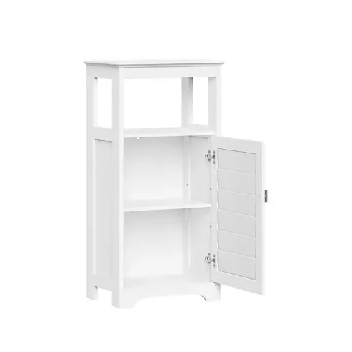 White Shutter Single Door Storage Cabinet