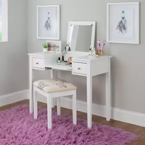 White Virginia Butterfly 2-pc. Vanity Set
