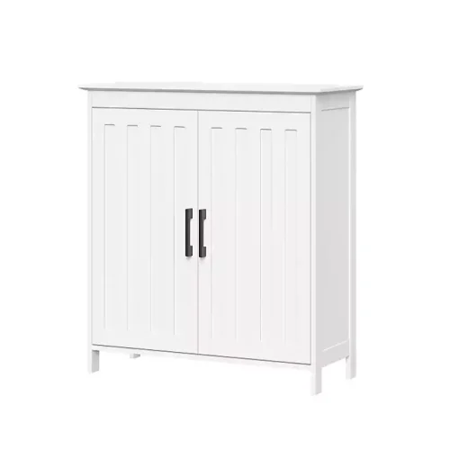 White Wood 2-Door Storage Cabinet