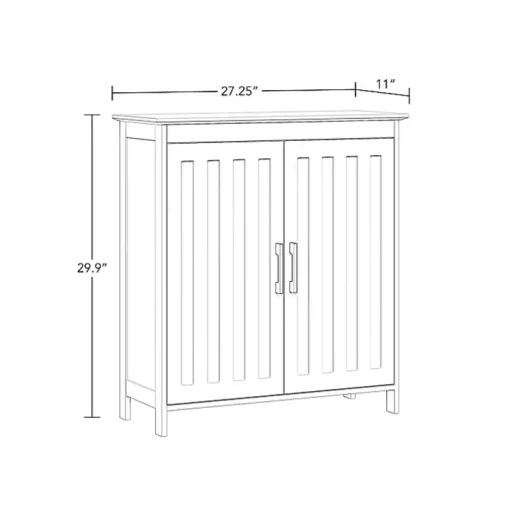 White Wood 2-Door Storage Cabinet